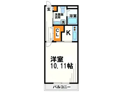 ビレッジ仙川壱番館(1K/3階)の間取り写真
