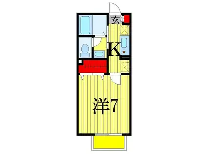 オーキッド(1K/1階)の間取り写真