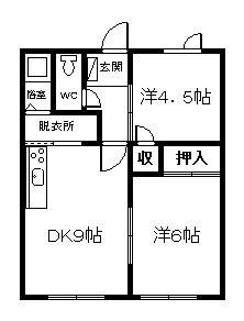 林川マンション(2DK/1階)の間取り写真