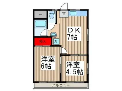 ト-リツシャトウ(2DK/3階)の間取り写真