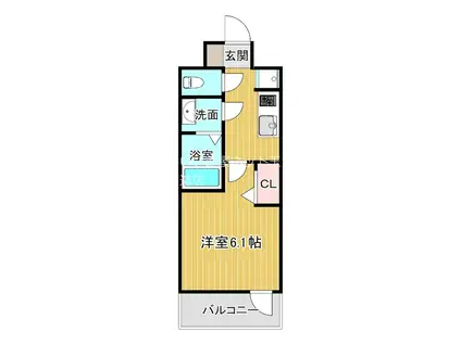 プレサンスOSAKA東成中本ハーヴィル(1K/4階)の間取り写真