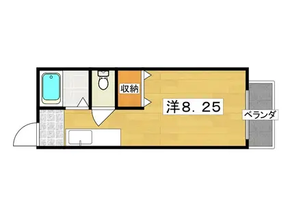 パークプラザA棟(ワンルーム/2階)の間取り写真