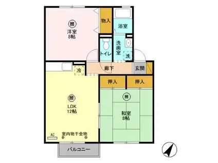 アーバンライフII(2LDK/2階)の間取り写真