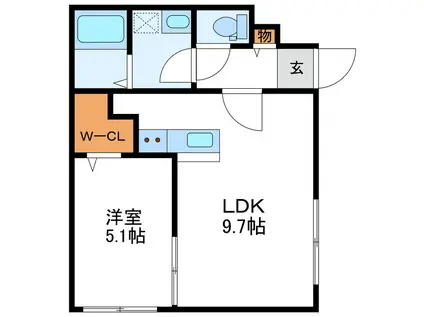J-ECOA北27条 エコア北27条(1LDK/4階)の間取り写真