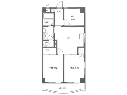 プリーマしみず(2SDK/2階)の間取り写真