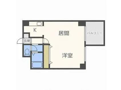 ハウスオブリザ北23条(1LDK/4階)の間取り写真