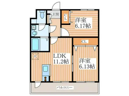 フォレスト南町(2LDK/1階)の間取り写真