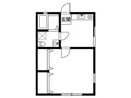 ドーム多摩B(1DK/2階)の間取り写真