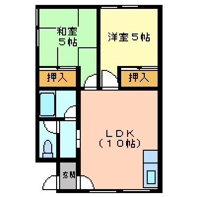コーポ行啓(2LDK/2階)の間取り写真