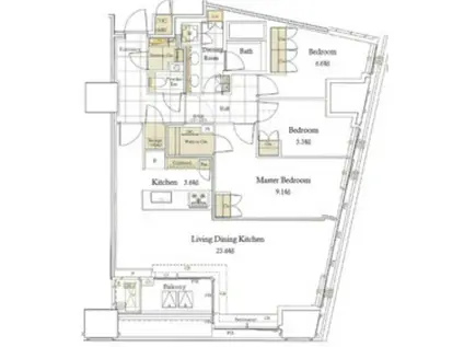 三田ガーデンヒルズ(3LDK/9階)の間取り写真
