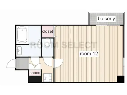 アロンノ-ブルII(ワンルーム/3階)の間取り写真