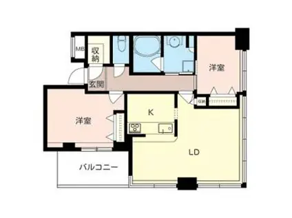 マストタワー安堂寺(2LDK/26階)の間取り写真