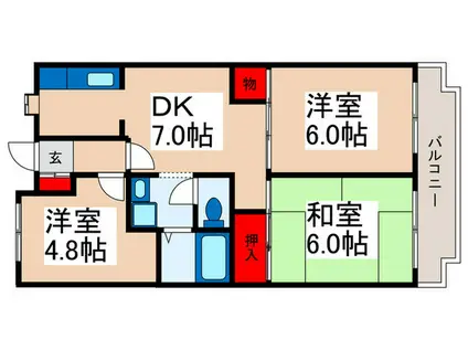 SUNCITY・HIKOTA Cー1(3DK/3階)の間取り写真
