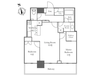 リエトコートアルクスタワー(2LDK/17階)の間取り写真