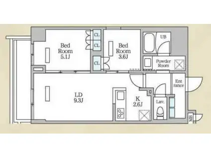 ロイジェント西新井(2LDK/5階)の間取り写真