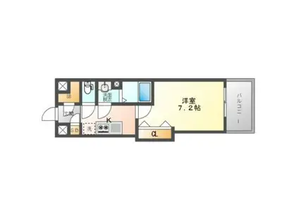 ラグゼナ門真(1K/13階)の間取り写真