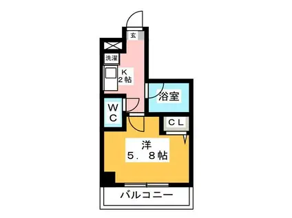 プライムアーバン平井(1K/1階)の間取り写真