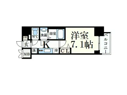 プレサンス桜通ベルノ(1K/14階)の間取り写真