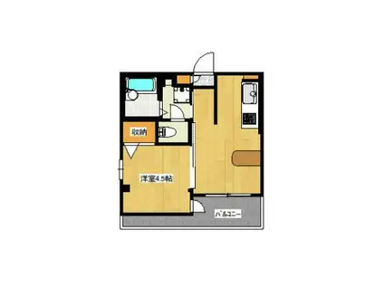 上峰マンション(1DK/2階)の間取り写真