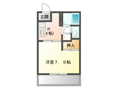 レジデアイ A棟(1K/1階)の間取り写真