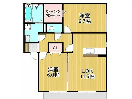 フローレンス(2LDK/1階)の間取り写真