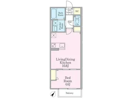 チェルアムール(1LDK/2階)の間取り写真