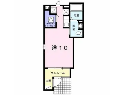 ルミエール神穂(ワンルーム/1階)の間取り写真