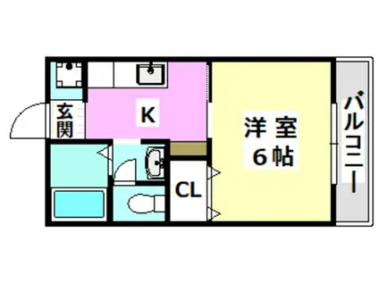 美沢コーポ(1K/2階)の間取り写真
