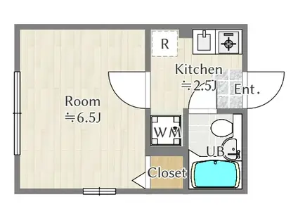 シティーハイムトレット(1K/1階)の間取り写真