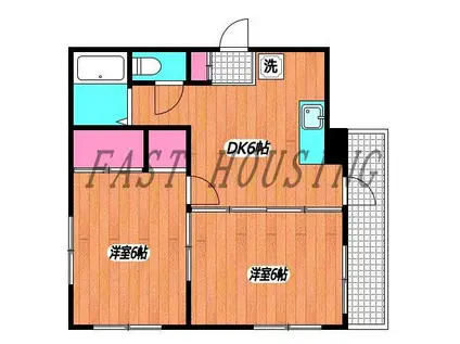 住本マンション(2DK/1階)の間取り写真