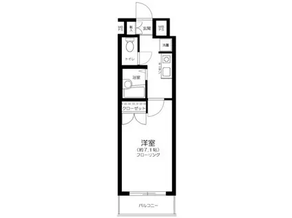 ロイヤルアメニティ白金(1K/7階)の間取り写真