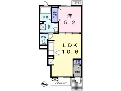 グレイス(1LDK/1階)の間取り写真