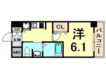 エスリード西宮北口第2(1K/7階)の間取り写真