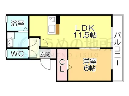 カトレアコート(1LDK/2階)の間取り写真