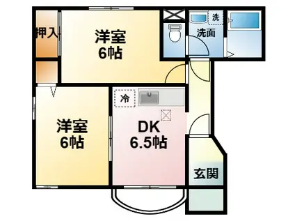 クリオM-B(2DK/1階)の間取り写真
