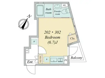 GRANDE IOGI(ワンルーム/3階)の間取り写真