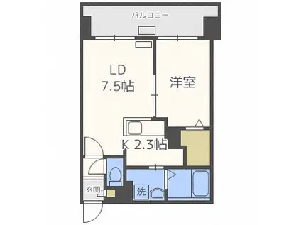 サンコート円山ガーデンヒルズ(1LDK/10階)の間取り写真