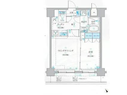 ベルシード梅島 ブランシュ(1LDK/10階)の間取り写真