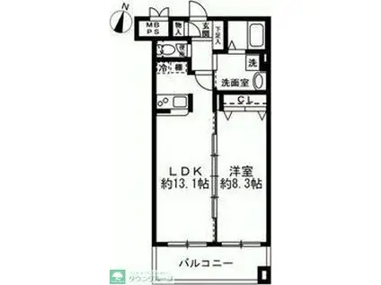 セントラルコート(1LDK/2階)の間取り写真