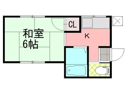 メゾン津田沼(1K/2階)の間取り写真