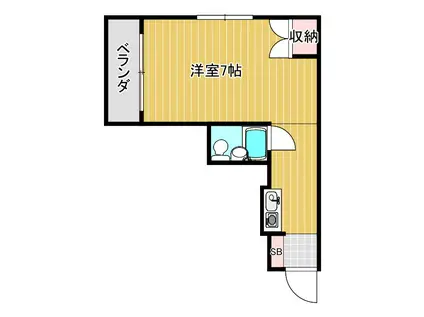 シャトーかもめ(1K/3階)の間取り写真