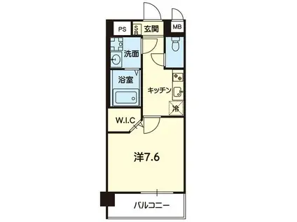 QUEENRICH大津(1K/2階)の間取り写真