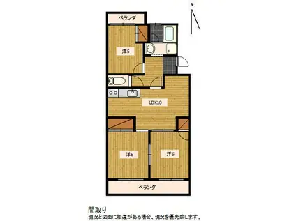 ユートピア(3LDK/3階)の間取り写真
