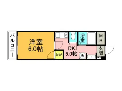 MEDION(1DK/7階)の間取り写真