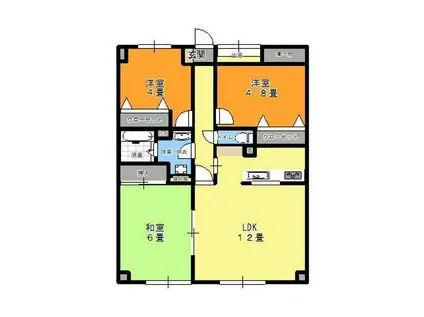 ロータスハウス(3LDK/1階)の間取り写真