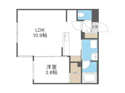 エンノレジデンスS8(1LDK/3階)の間取り写真