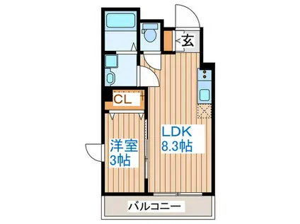 アルテラヴィータ多賀城(1LDK/2階)の間取り写真