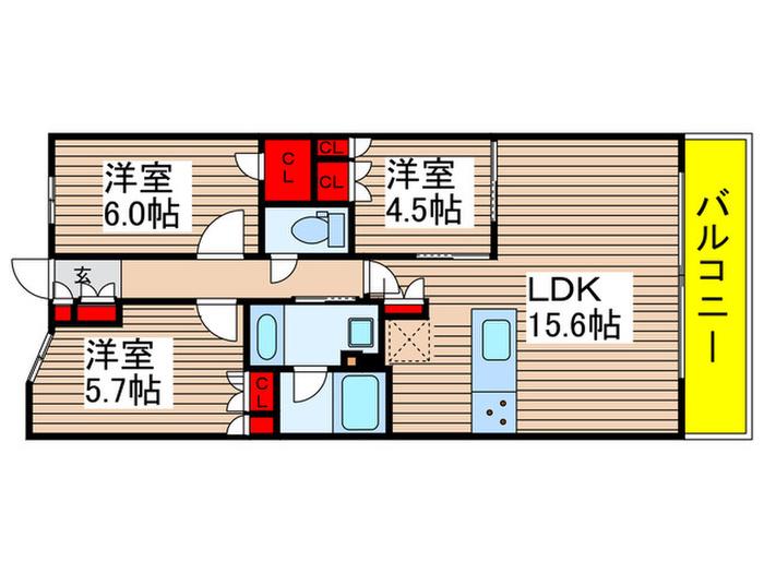 コンフォリア成増グリーンサイド(3LDK/7階)の間取り写真