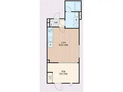 STRIPES用賀II(1LDK/3階)の間取り写真