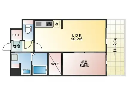グランカーサ新大阪サウス(1LDK/8階)の間取り写真